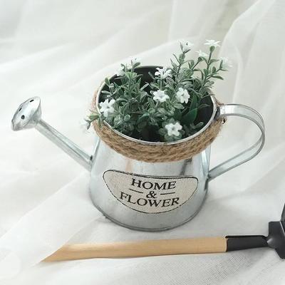 Retro Small Iron Watering Can Home Garden Ornaments Creative Home Decoration Iron Bucket Pots for Flowers