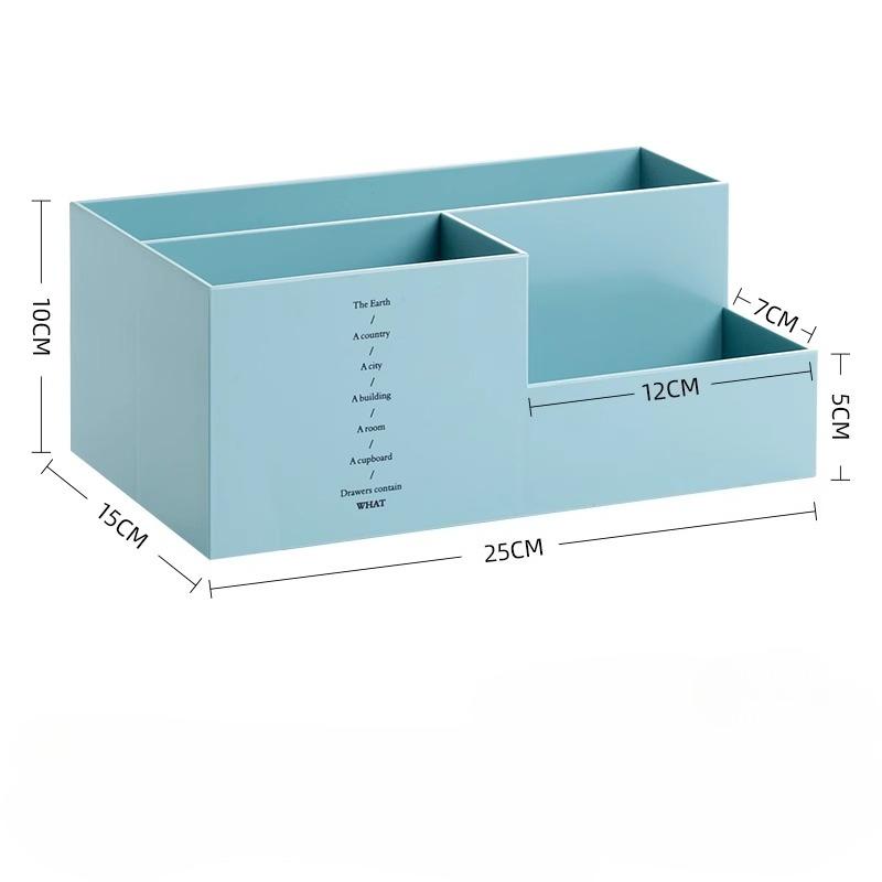 Simple Desktop Stationery Storage Box Desk Organizer Office Table Storage Box Plastic Compartment Notebook Pen Holders Organizer