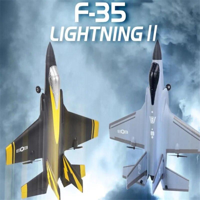 Радиоуправляемый самолет 4CH F35 F22 Истребитель 2,4G EPP Радиоуправляемый самолет с молнией на пульте дистанционного управления самолет Warbird летные игрушки для мальчиков и детей F935