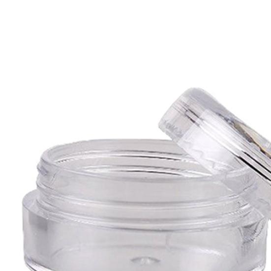 50Pcs/Bag 5g Empty Cream Bottle Wear-resistant Excellent Sealed Performance Clear Round Refillable Makeup Container for Travel