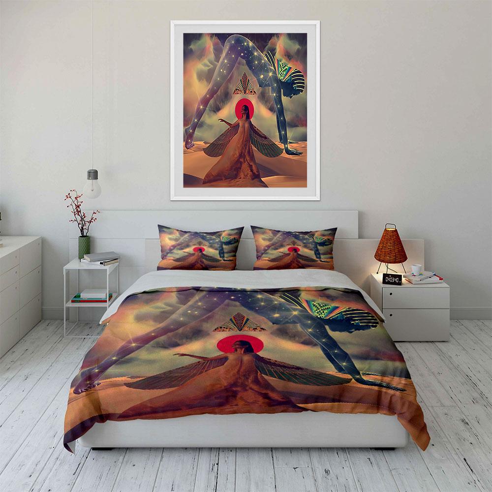 "Fantasy Desert Goddess Art" Bedding Duvet Cover Set Duvet Cover Pillowcases (1*Duvet Cover 2*Pillowcases, Without Duvet Insert)