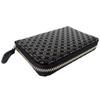 Inden Wallet Zipper Coin Purse 1012 Black Deerskin X Black Lacquer Petite Ring Length X Width 11cm X Thickness 2cm Round Zipper 4 Card Pockets