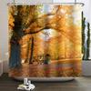 Fall Forest Natural Scene Shower Curtain for Bathroom Autumn Maple Tree Plants Rural Landscape Pumpkin Waterproof Shower Curtain