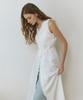 Adowl Lace Frill Line Jacquard Long Dress - White