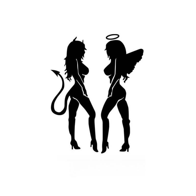Car Sticker Vehicle Reflective Auto Personality Styling Angel Beauty Devil Sexy Girls for Car Trunk Decoration Motorcycle Decal