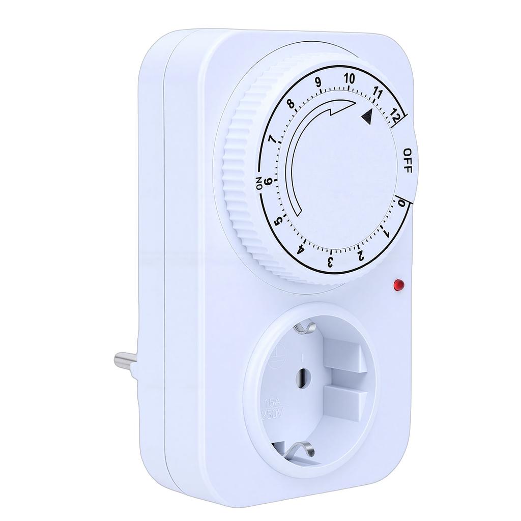 Countdown Timer Outlet 4800W 16A IP44 30 Minute Interval 12 Hour Mechanical Timer Socket