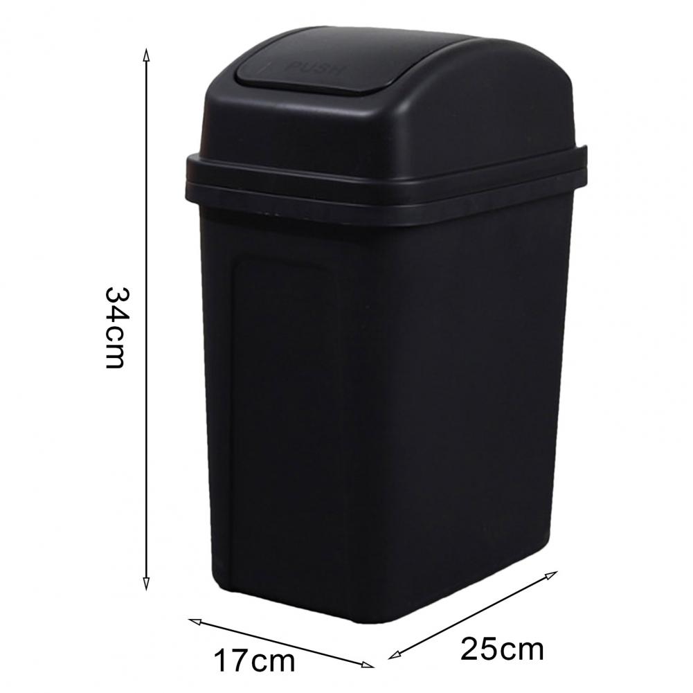 Mini Dual Swing Lid Table Trash Thickened Press Type Swing Cover Large Capacity Kitchen Hotel Bathroom Office Garbage Trash Can