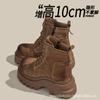Martin Boots Inner Height Increase Women's Shoes Autumn and Winter New Leather Boots 10CM Shoes Platform Casual Shoes Short Boots Tide A5057