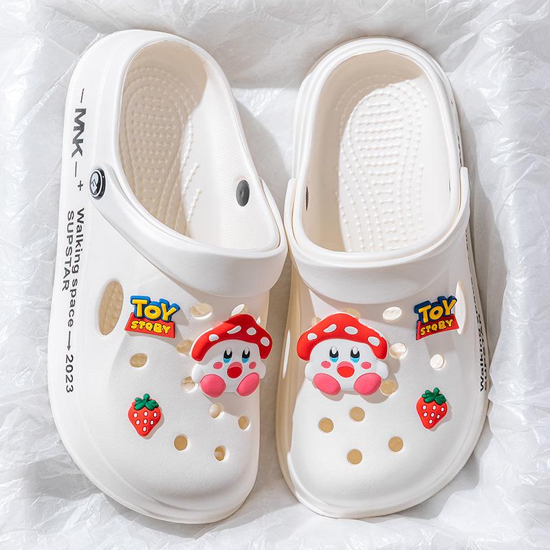 DIY cartoon gaten schoenen dames zomerkleding coole slippers studenten dikke zool antislip EVA sandalen