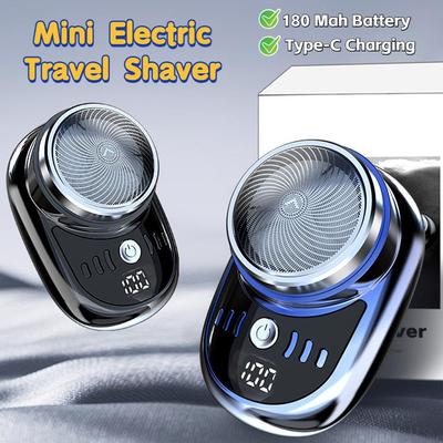 2025 Portable Mini Shaver For Men Digital Power Display USB Rechargeable Electric Razor Waterproof Beard Shavers Face Body Hair Trimmer Remover