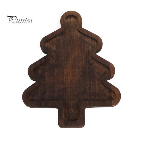 

Рождественский набор деревянных тарелок для ужина, праздничные деревянные подносы для рождественских закусок, сыра, фруктов, праздничный поднос для еды, подарок для семьи, друзей, учителей Christmas Tree