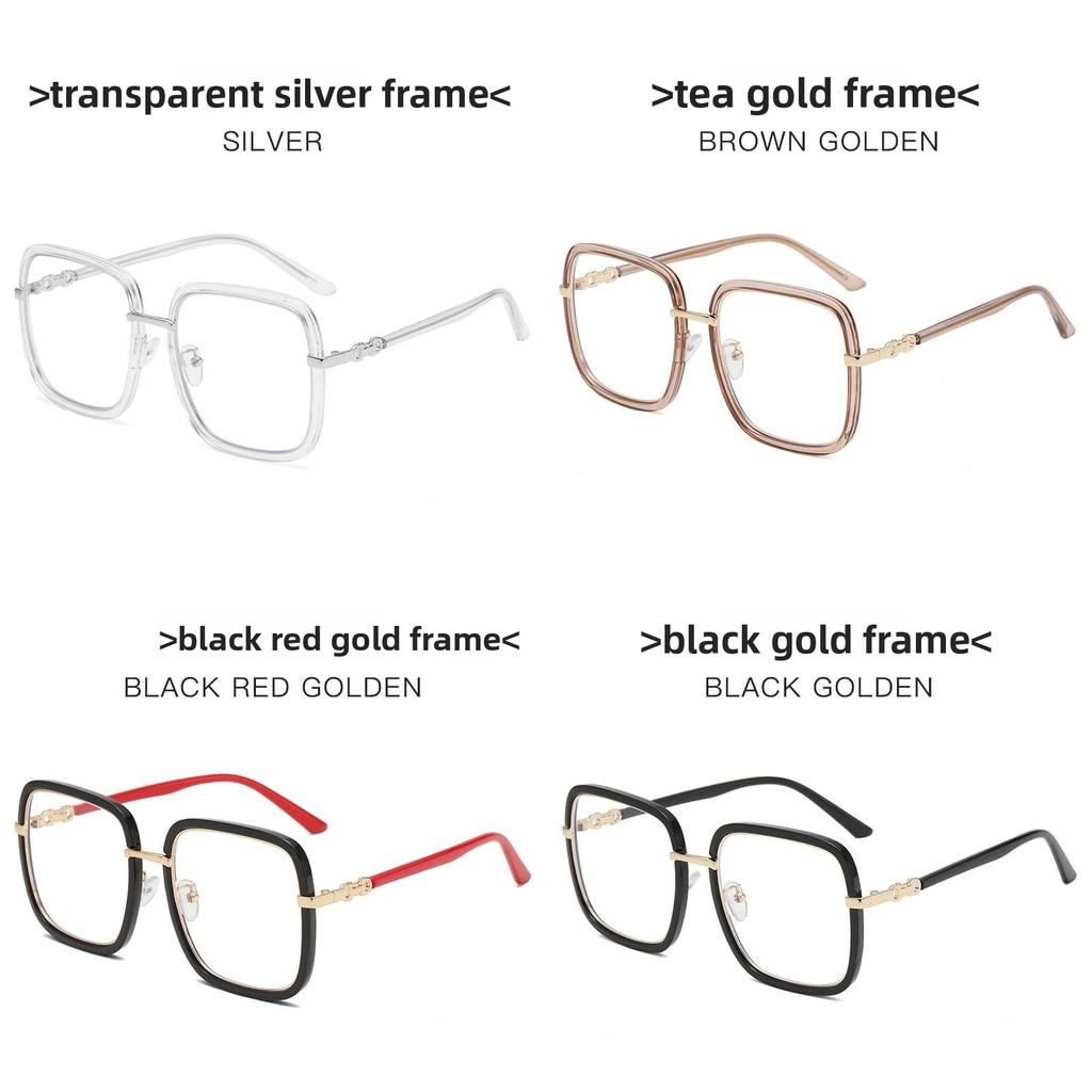 Female Large Face Frame Glasses With Blue Light Blocking For Fashionable Office Wear