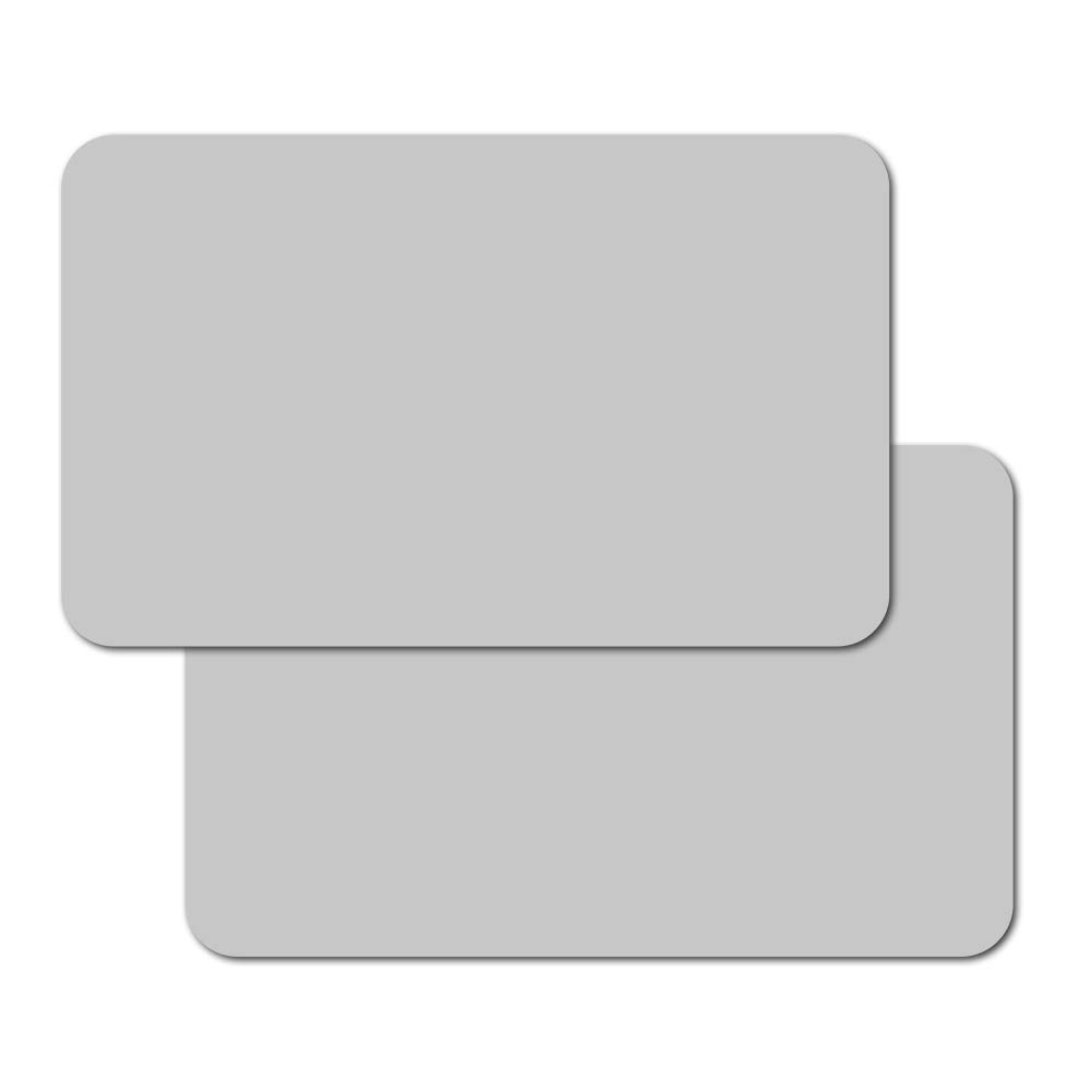 Set of 2 Silicone Light Scandinavian Style Placemats, Non-Slip, Water-Repellent, Heat-Insulating, Stain-Resistant, Washable, Gray,