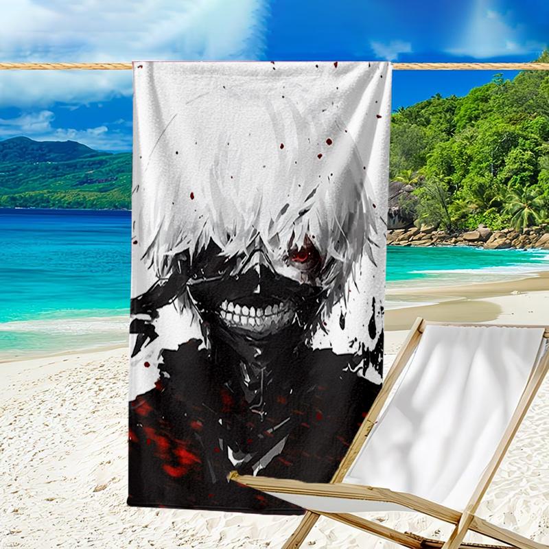 Ultra-Soft Beach Towel with Tokyo Ghoul Theme,Ideal for Pool - Camping, Diving - Perfect Travel Essential, Vibrant Beach Towel.