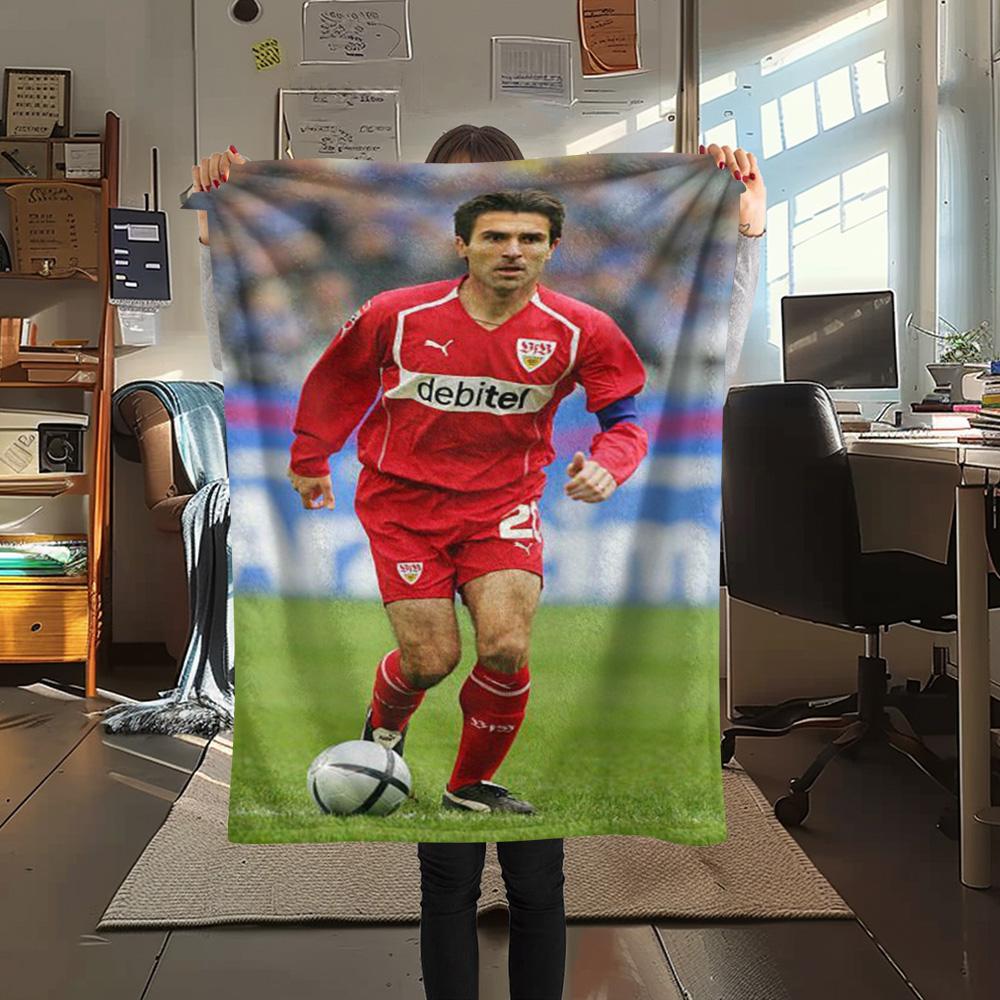 VfB Stuttgart Football Player Match Print Flannel Throw Blanket, Soft Warm Sofa Bed Cover, Soccer Fan Blanket