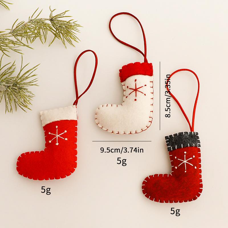 3 Pcs/set, Christmas Tree Decoration, Scene Arrangement, Snowman Figurine Pendant, Cane Christmas Socks, Pentagram Pendant, Party Decoration Supplie