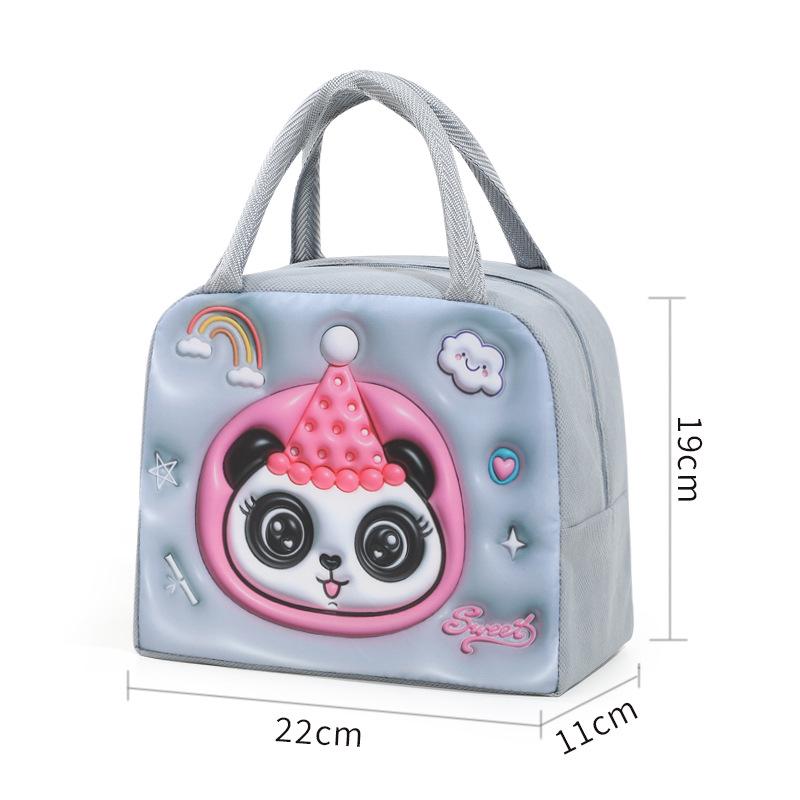 3D Cartoon Insulated Lunch Bento Bag - Thick Aluminum Foil, Ideal for Students & Outdoors