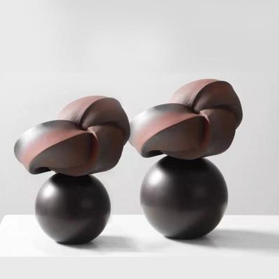 Harzhandwerk Abstrakt Geometrischer Knoten Silberkugel Wicklung Drehung Dekorative Figuren Heimdekorationszubehör