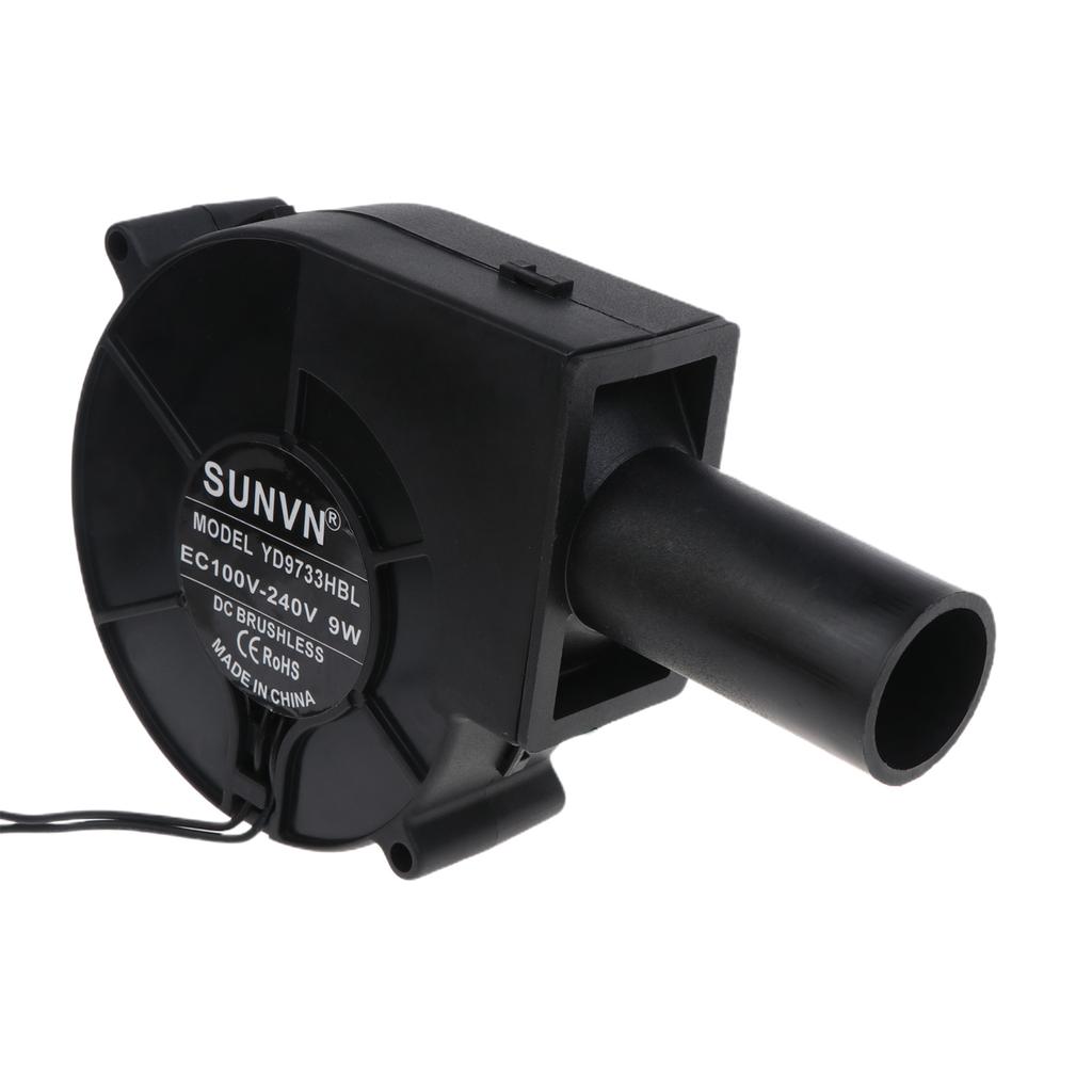 Portable BBQ Fan DC 12V 0.07A 3300R/Min Air Turbo Blower for W/ Air Duct for Barbecue Picnic Camping Fire Charcoal S
