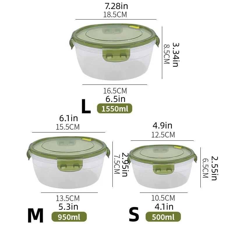 Fresh-keeping Box Can Be Heated in Microwave Oven, Kitchen Refrigerator Freezer Storage Box, Transparent Lunch Box with Lid