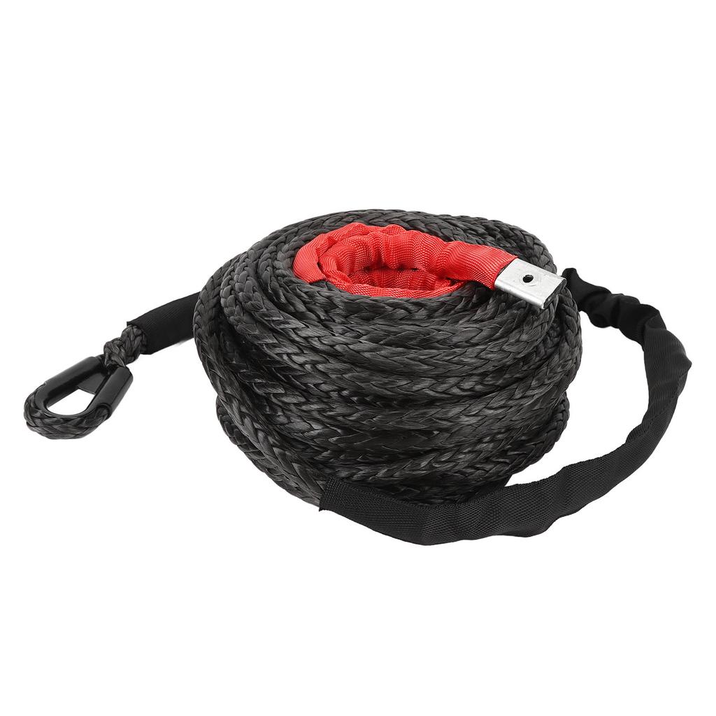 Synthetic Winch Rope with Protective Sleeve 9.5mm X 23m 7.5T High Strength Winch Rope Cable for 4WD