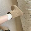 Retro Literary and Artistic Flip Fur Flat-bottomed Short Boots Women's Versatile Round Head Stacking Sleeve Martin Boots
