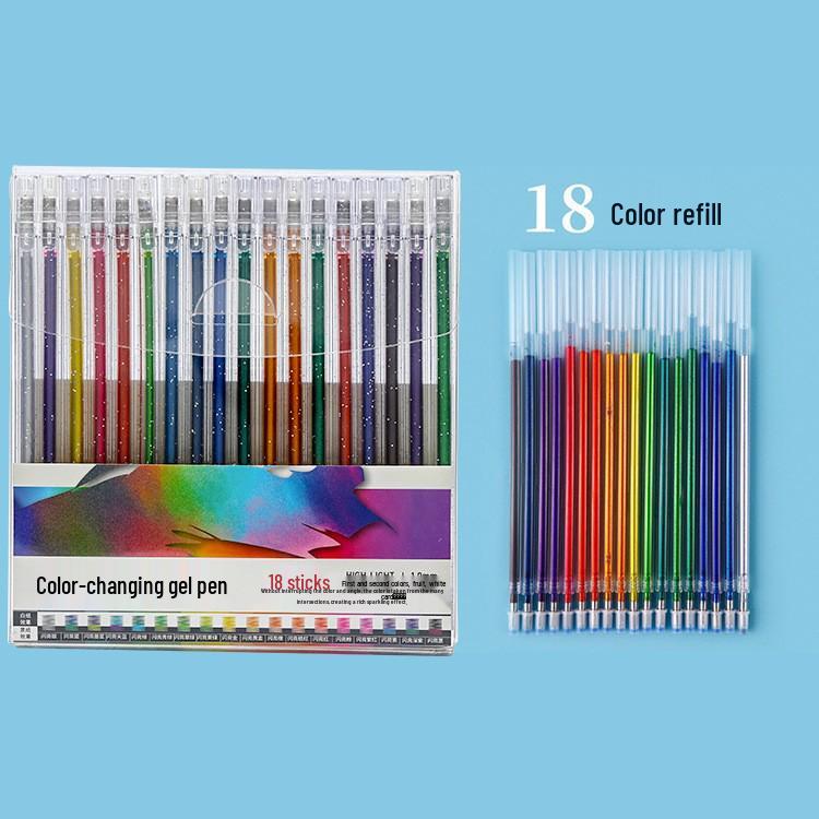 Luminous Color-Changing Glitter Gel Pen for Hand Accounts - Silver, Pearl, Crystal Sand Effect