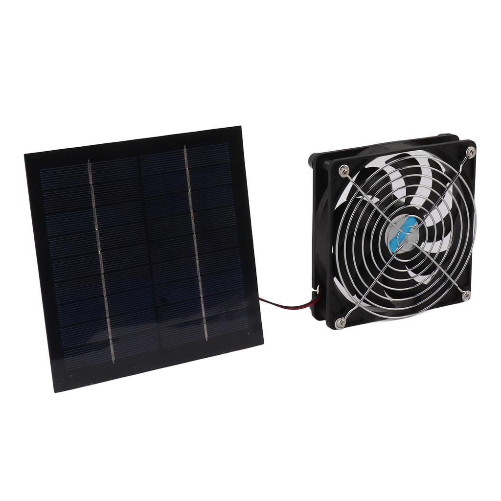 20W Solar Powered Exhaust Fan Powerful 12cm Fan Portable Solar Panel Fan Kit for RV Greenhouse Pet House