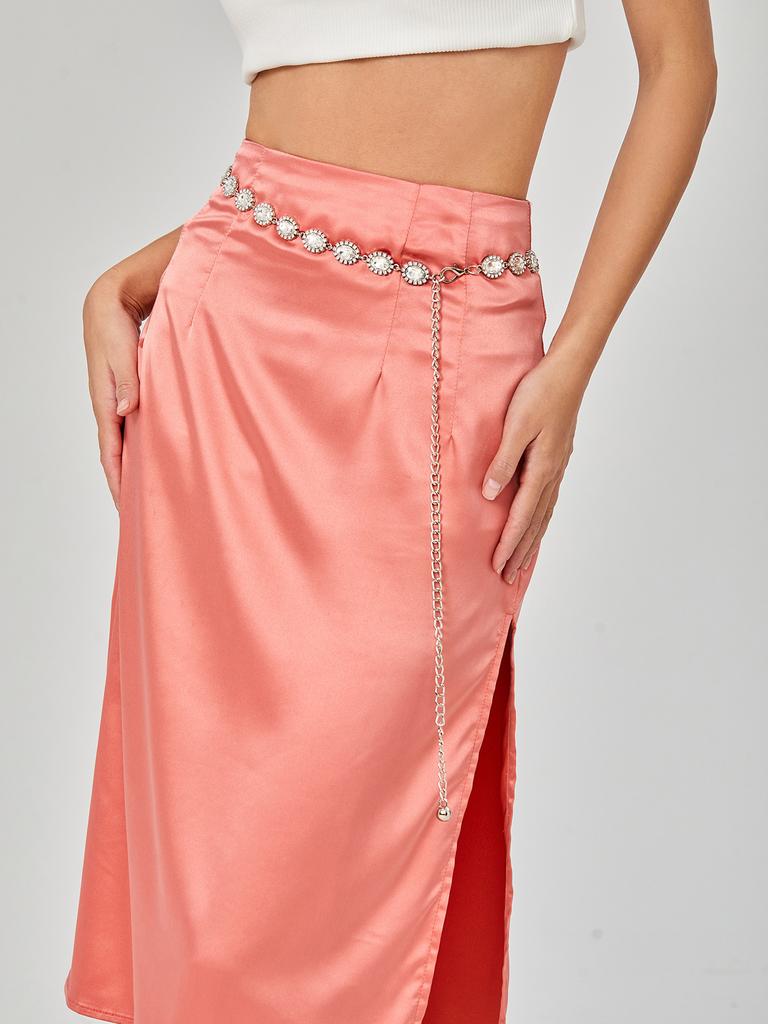 Rhinestone Waist Chain Metal Accessories Belt With Skirt Dress Waist Chain Decoration Thin Belt Tide