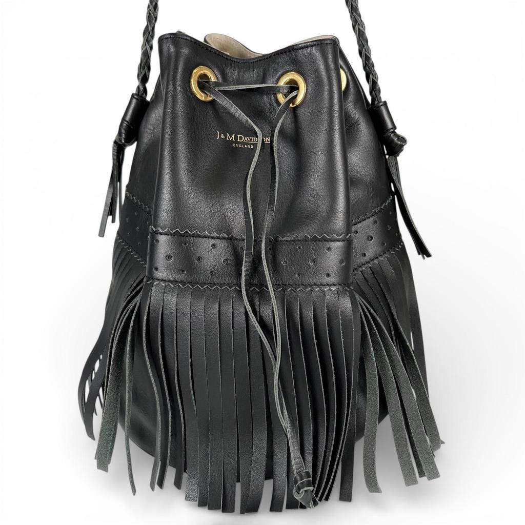 Tolle J&M Davidson Umhängetasche Carnival Fringe schwarzes Leder Damen Gebraucht