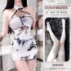 Internet Celebrity Clothing New Improved Printed Cheongsam Sex Underwear Backless Slim Slit Hip Skirt Chinese Style Nightdress