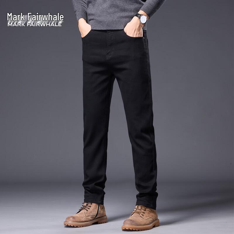 Mark Fairwhale Men's Straight Fit Washed Stretch Denim Jeans