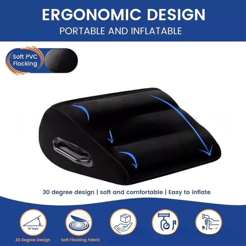 Inflatable Wedge Pillow For Bed Back Leg Support Adjustable Air Cushions With PVC Flockeds Surfaces Pains Relief Support
