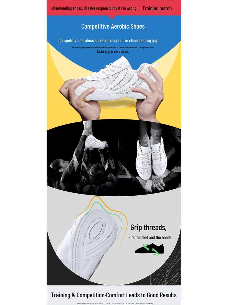 Yingrui Women's Aerobic Shoes: Soft Sole Cheerleading & Gymnastics Competition Shoes