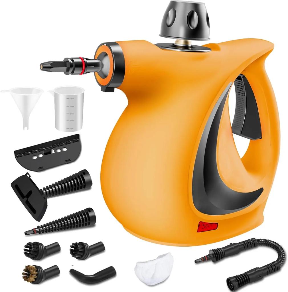 Handheld Steam Cleaner, Portable Steamer with Large Capacity,11-Piece Accessory Set for Floor, Car, Carpet, Windows Cleaning