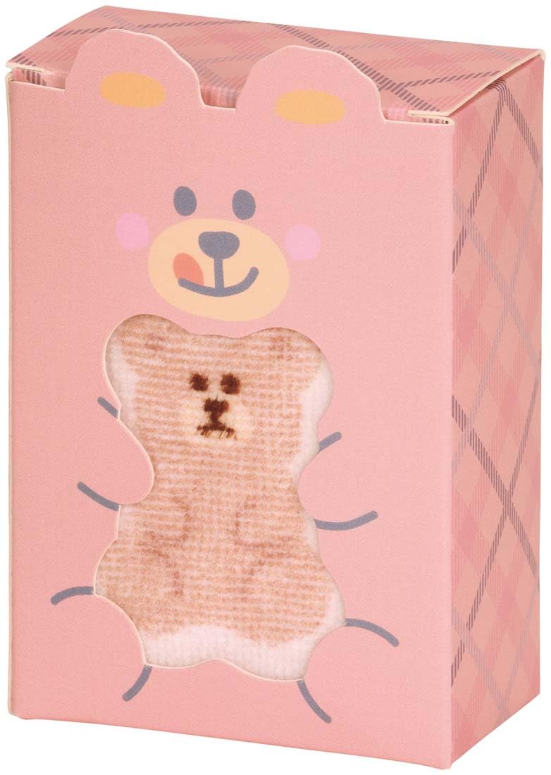 Skater Mini Handkerchief x 21 Hand Petite Gift Hugging Bear Pink (21 cm) - Towel, Size, Towel, Present, Design, (PTOG1-A)