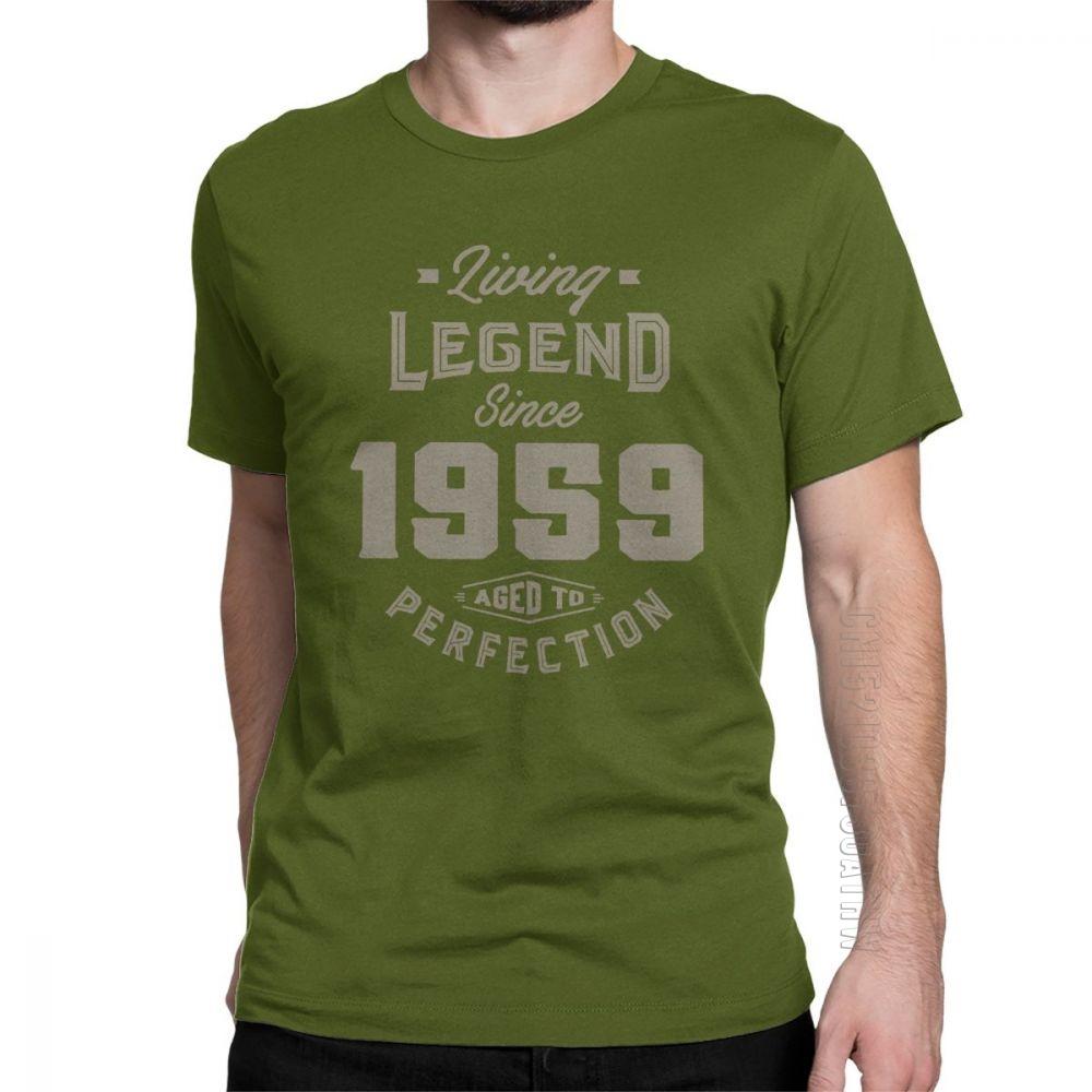 Living Legend Since 1959 Birthday TShirt Anniversary Birth Present T Shirt Vintage Men Gray Clothing Vintage Pure Cotton Tees