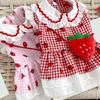 Lovely Strawberry Pet Outfit Fashion Small Pet Dress Eye Catching Pet Dress for Fashion Small Dogs and Cats