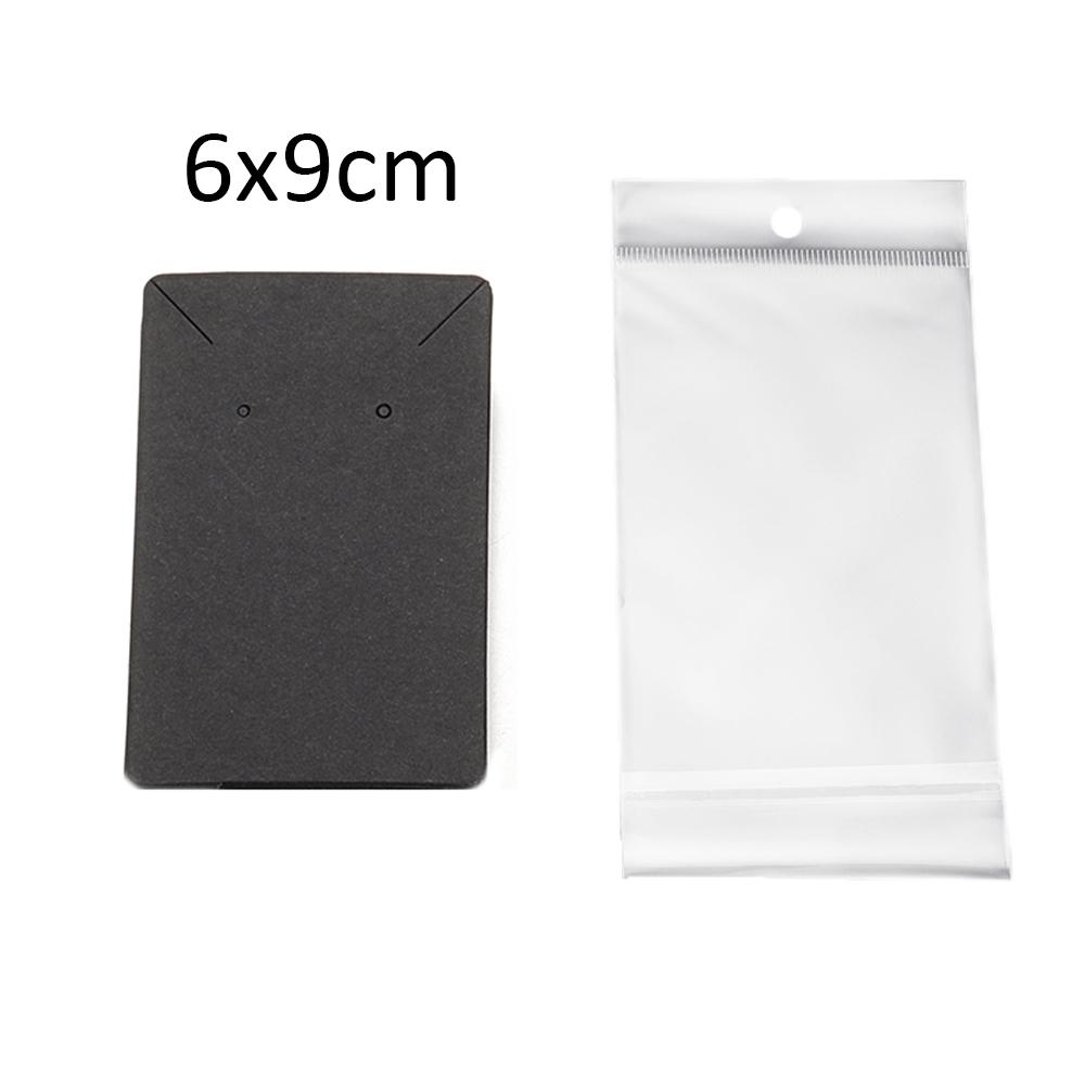 50 Jeux de Cartes pour Boucles d'Oreilles et 50 Pièces de Sacs Cartes d'Exposition pour Colliers Boucles d'Oreilles Sacs Auto-adhésifs Carte en Papier Kraft pour Emballage de Bijoux DIY