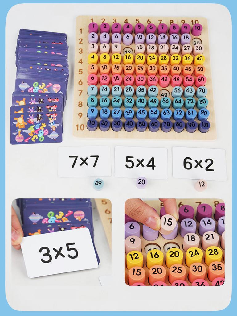 Montessori 99 Multiplication Board Maths Teaching Aid Multiplication Division Board Table Game Children's Early Educational Toys