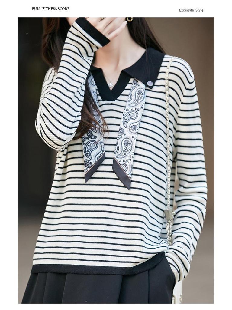 Herbst Seidenschal Wollstrickjacke: Eckiger Ausschnitt, Polokragen, Puffärmel, Strickpullover für einen jugendlichen Look