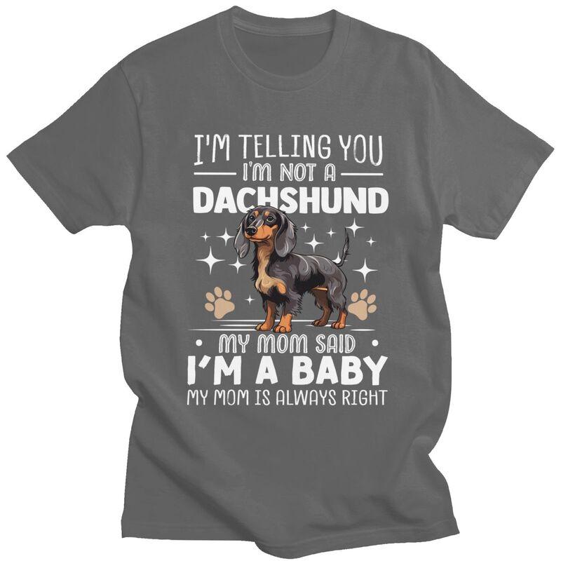 Custom Cute Dachshund T Shirts Men Mom Dog Tshirts Casual Tee Tops 100 Cotton Oversized Tshirts Merch