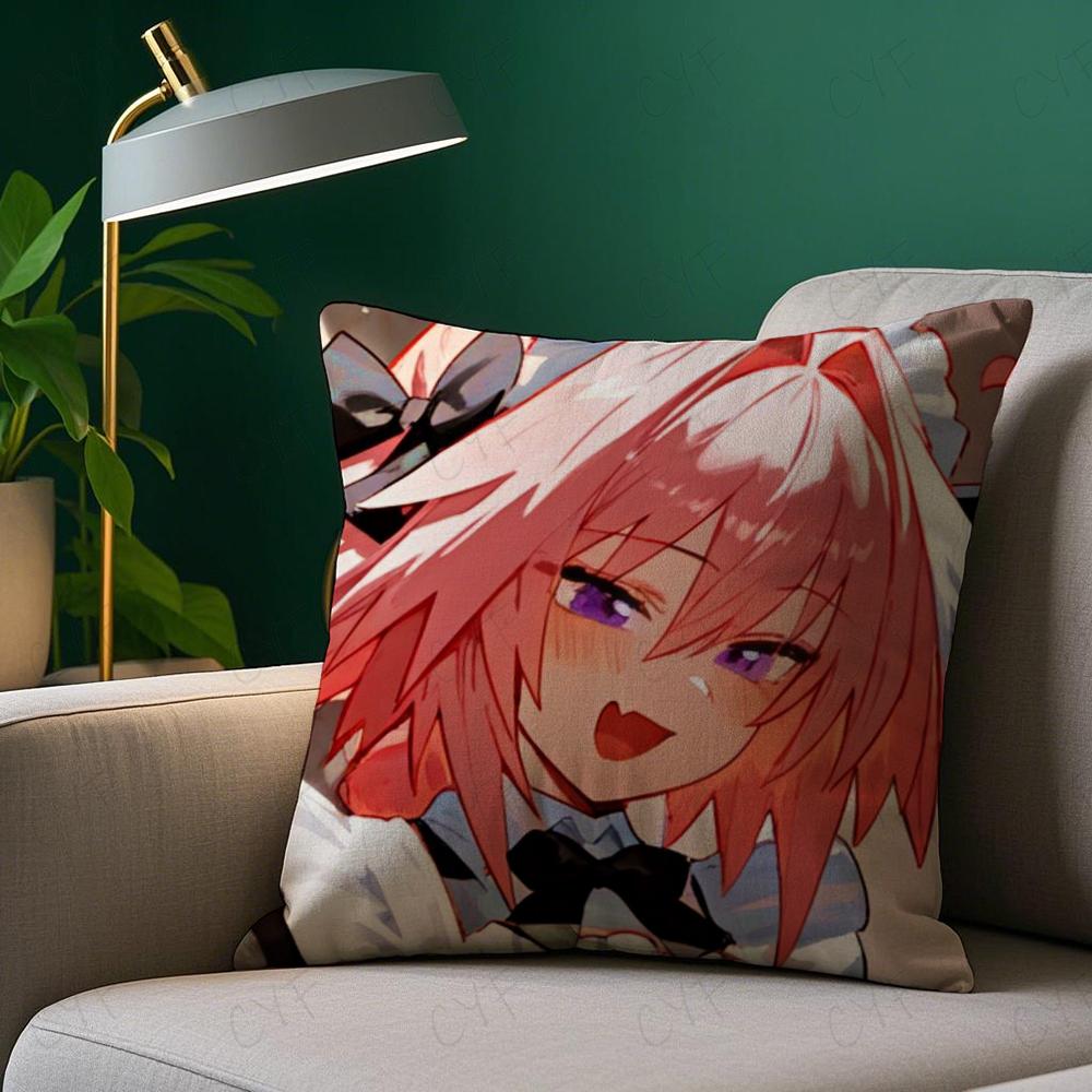 Fate Apocrypha Astolfo Anime Pillow Case Anti-Dustmite Pillowcase Invisible Zipper Silky Short Plush Sofa Cushion Cover
