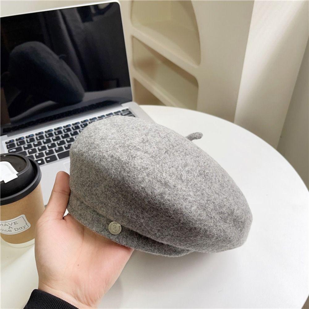Winter Wool Felt Hat French Painter Hat Fashion Wool Berets  Women
