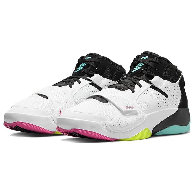 New Jordan Zion 2 Cushioning, Slip Resistant, And Abrasion Resistant Low Top Basketball Shoes Men's White Black DO9161-107