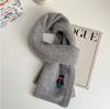 Autumn and Winter New Korean Version Versatile Lock Edge Korean Knitted Gray Scarf Women's Knitted Warm Neck Scarf