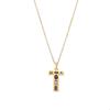 Luxenter Necklace with Multicolored Zircon 18k Gold Finish - Alphabet T