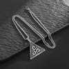 New Retro Three Bevel Necklace Selling Stainless Steel Triangular Triangle Pendant Jewelry