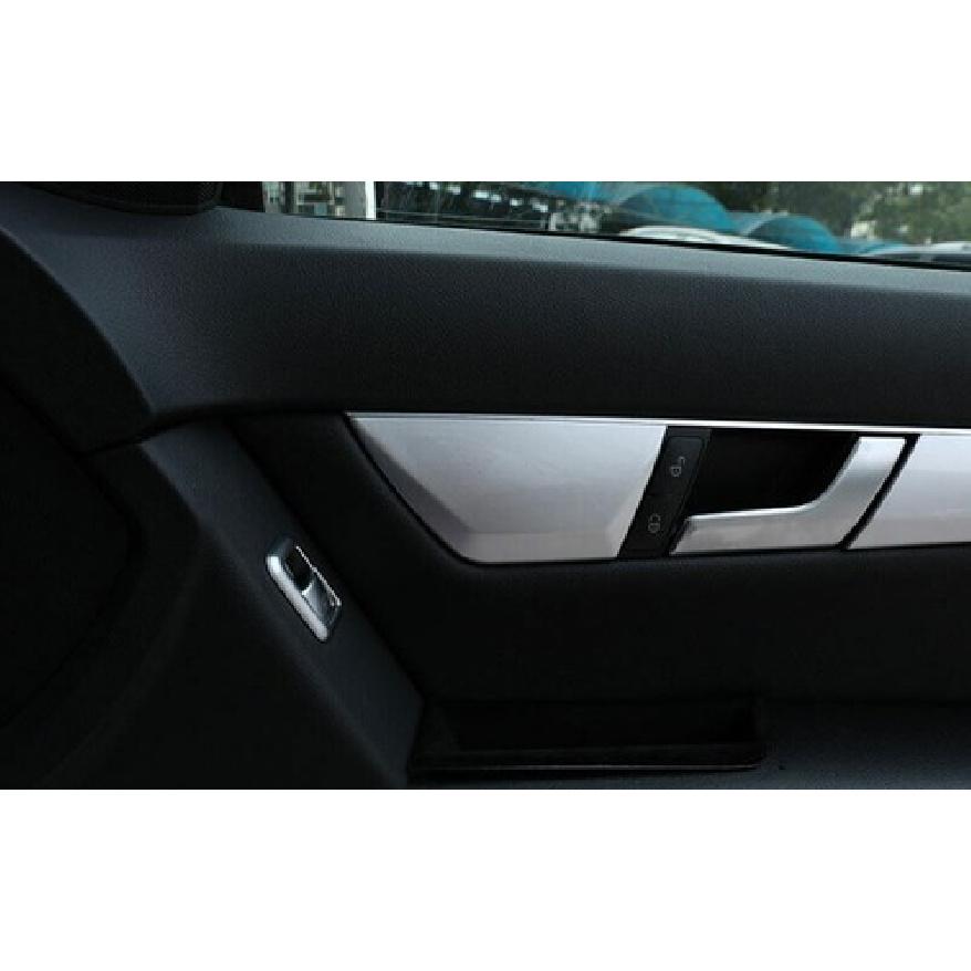 Silver ABS Seat Adjustment Handle Panel Trim 2pcs Fit For Benz 2007-2014 C-Class
