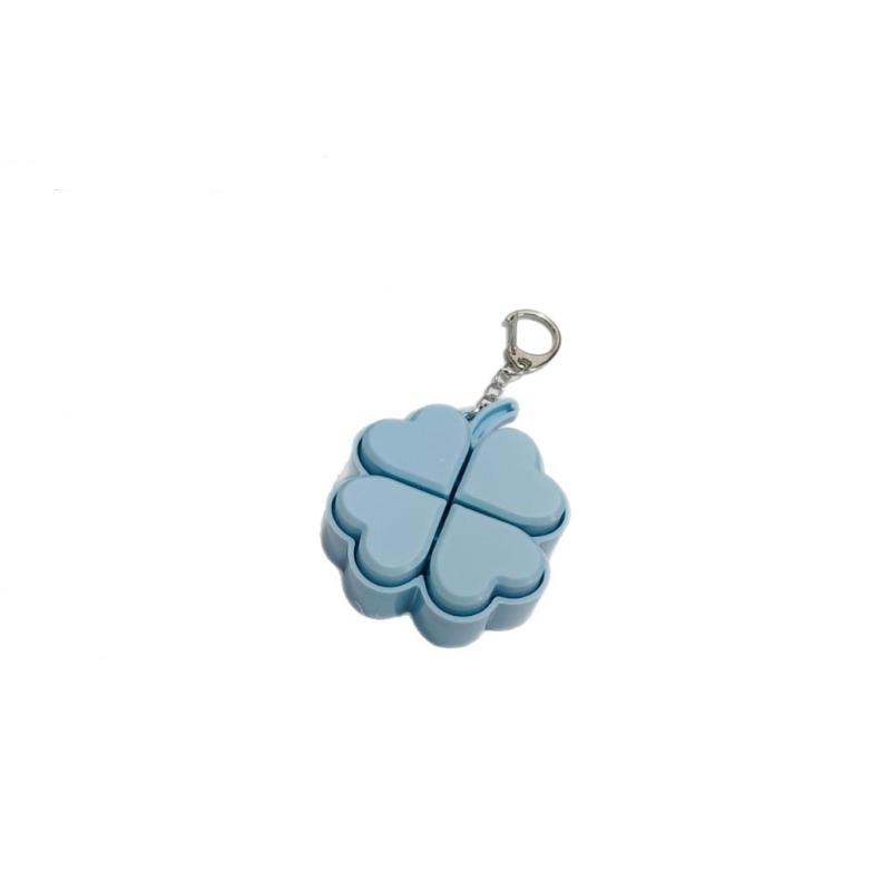 Four Leaf Clover LED Keychain Clickable Stress Relief Toy Backpack Pendant for Kids Birthday Return Gifts
